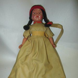 VTG VINYL DOLL PURSE, NATIVE AMERICAN DOLL 1960'S